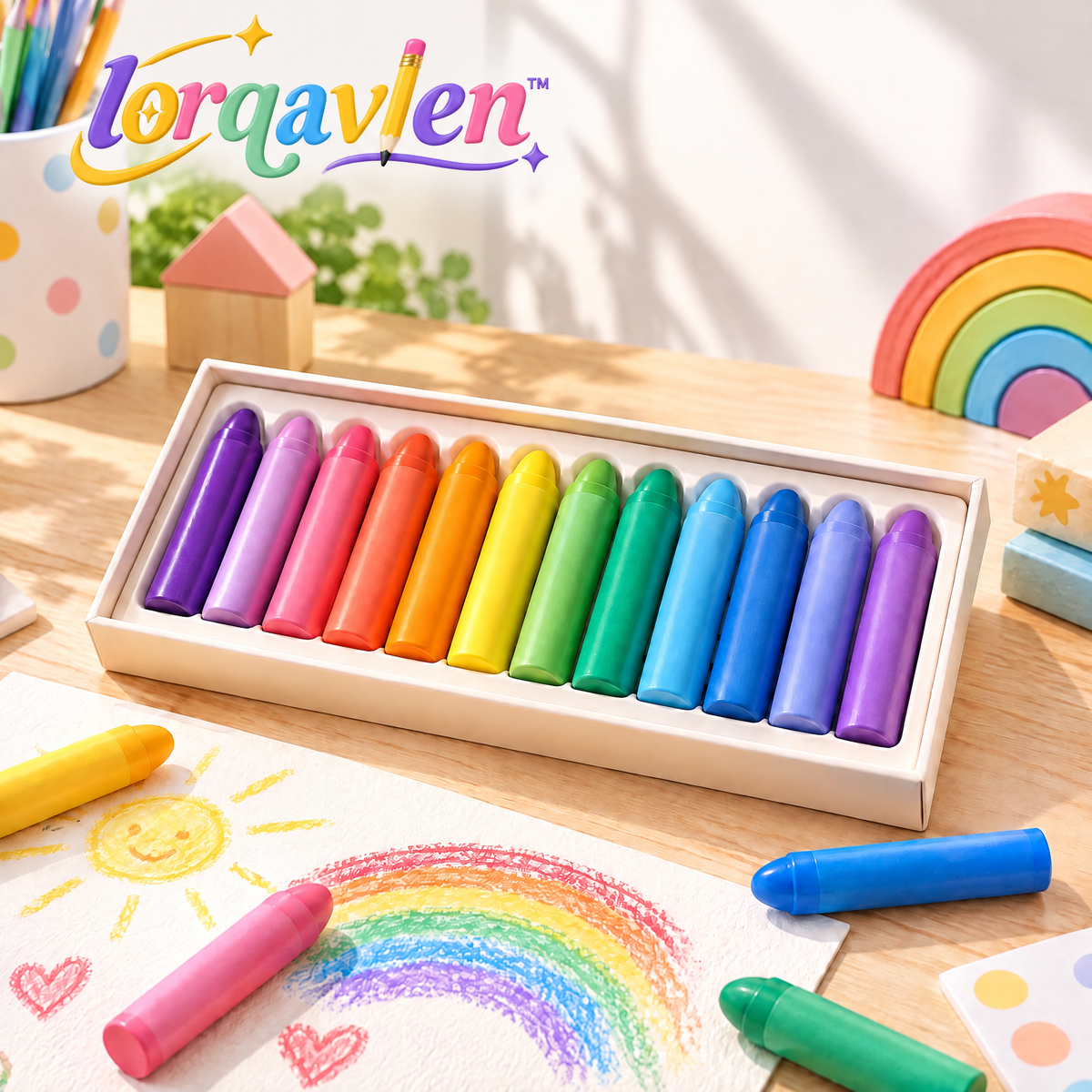 Lorqavien™ Jumbo Rainbow Crayon Set
