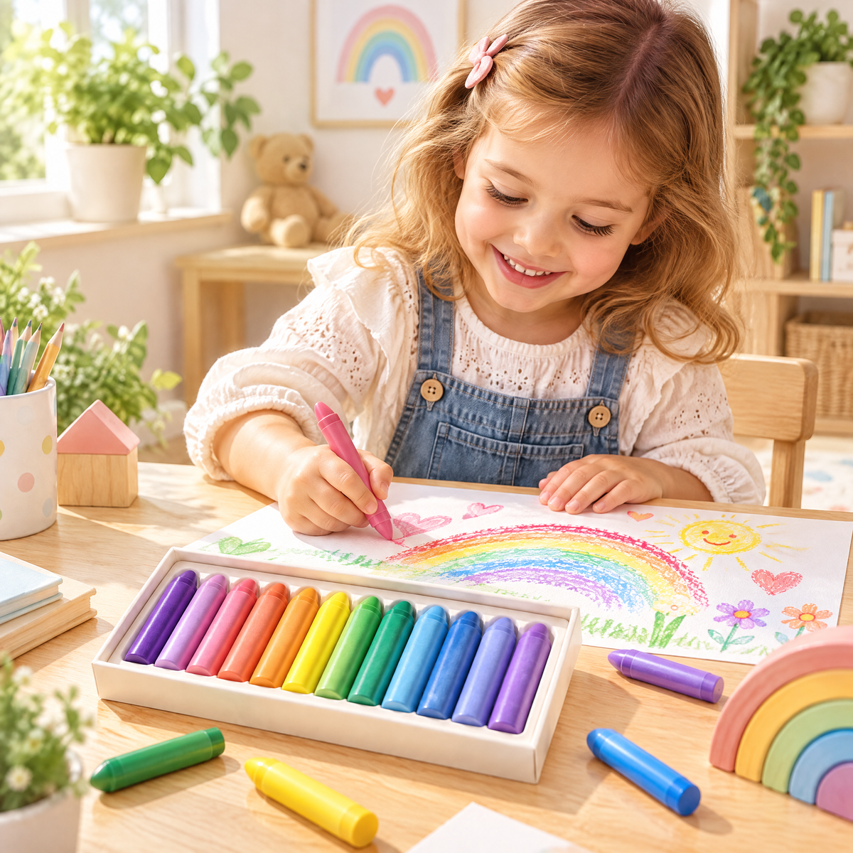 Lorqavien™ Jumbo Rainbow Crayon Set
