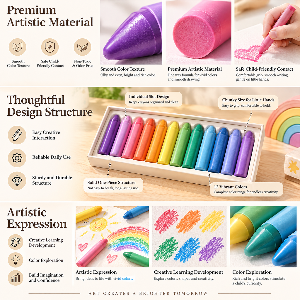 Lorqavien™ Jumbo Rainbow Crayon Set