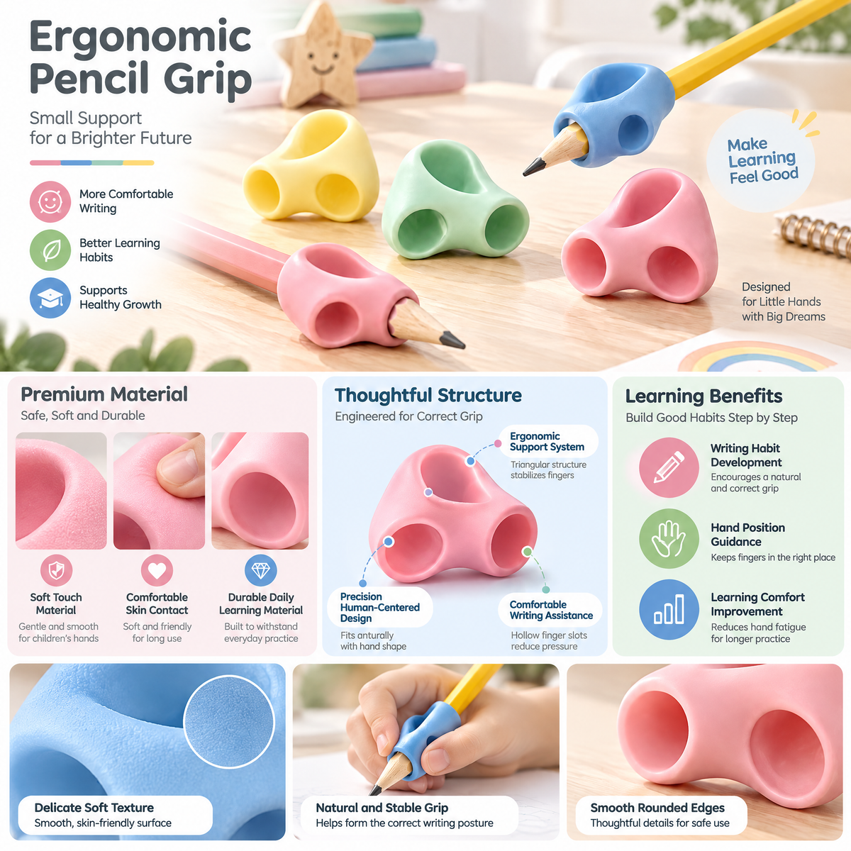 Lorqavien™ Ergonomic Pencil Grip Set