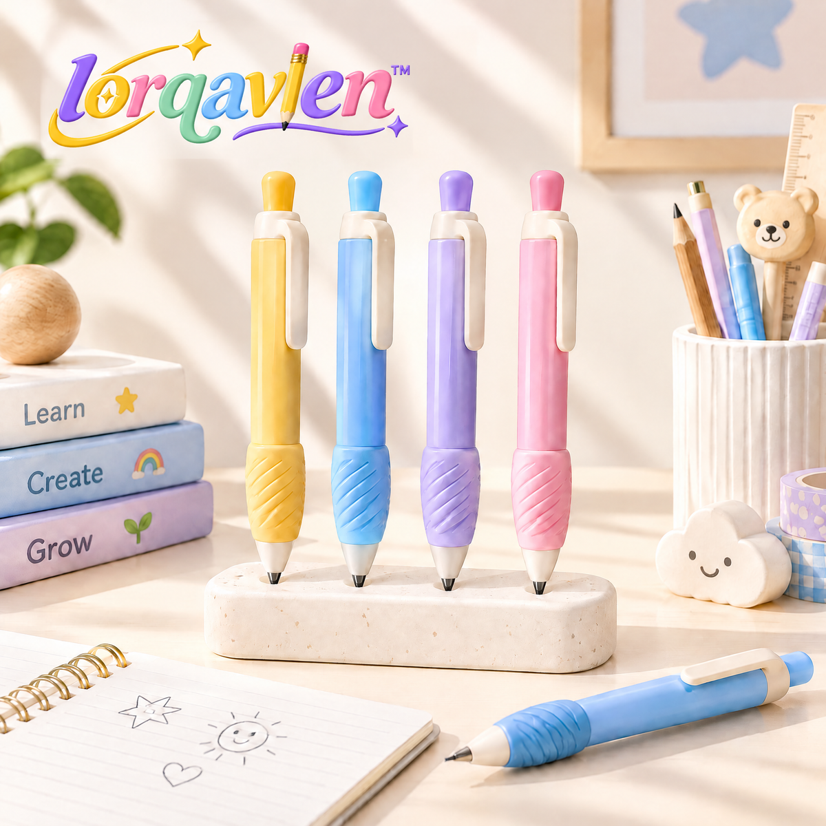 Lorqavien™ Pastel Retractable Ballpoint Pen Set