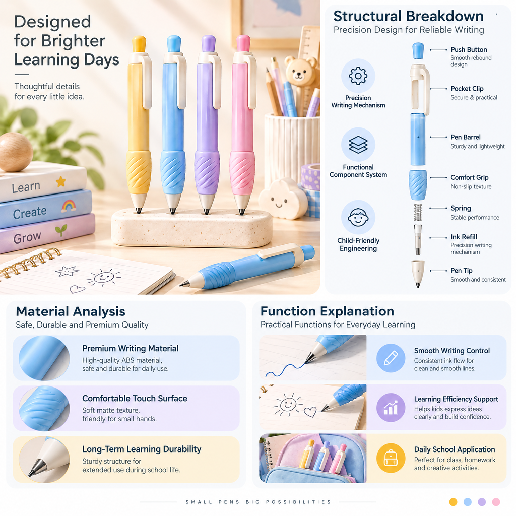 Lorqavien™ Pastel Retractable Ballpoint Pen Set