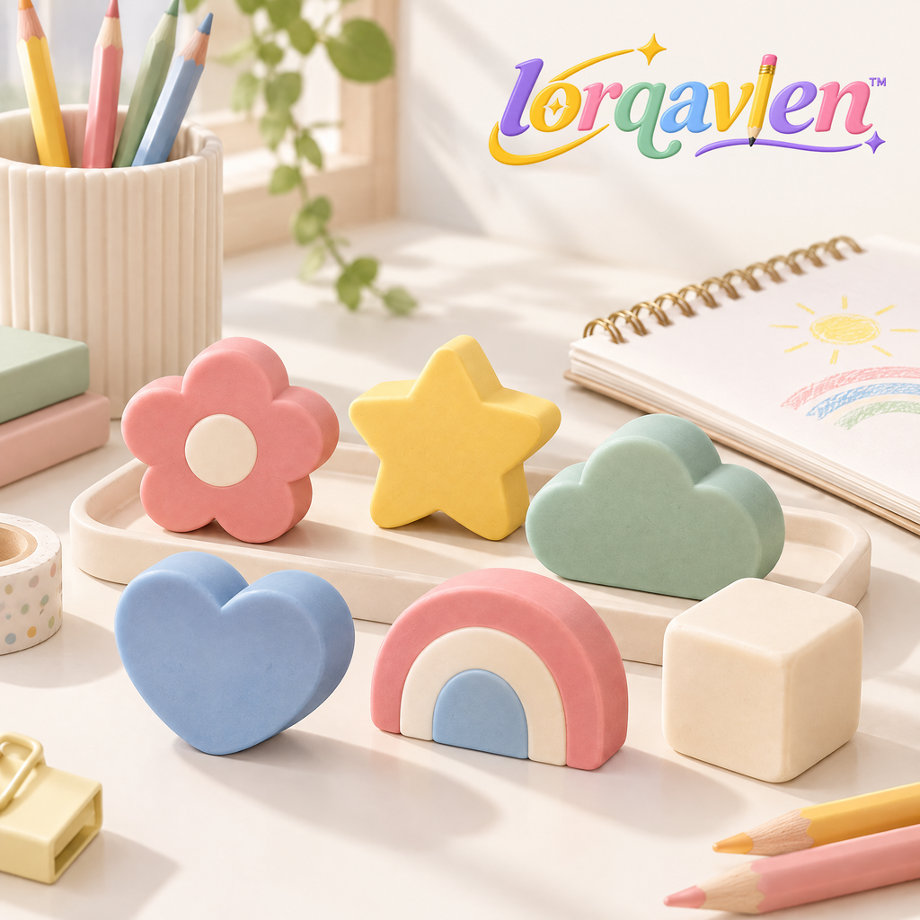 Lorqavien™ Pastel Shape Eraser Set