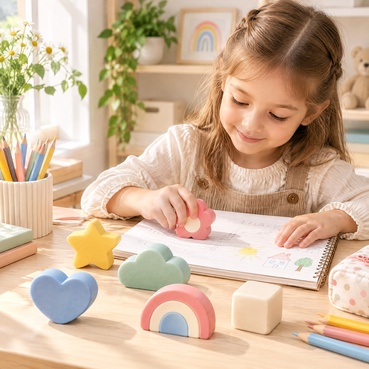 Lorqavien™ Pastel Shape Eraser Set