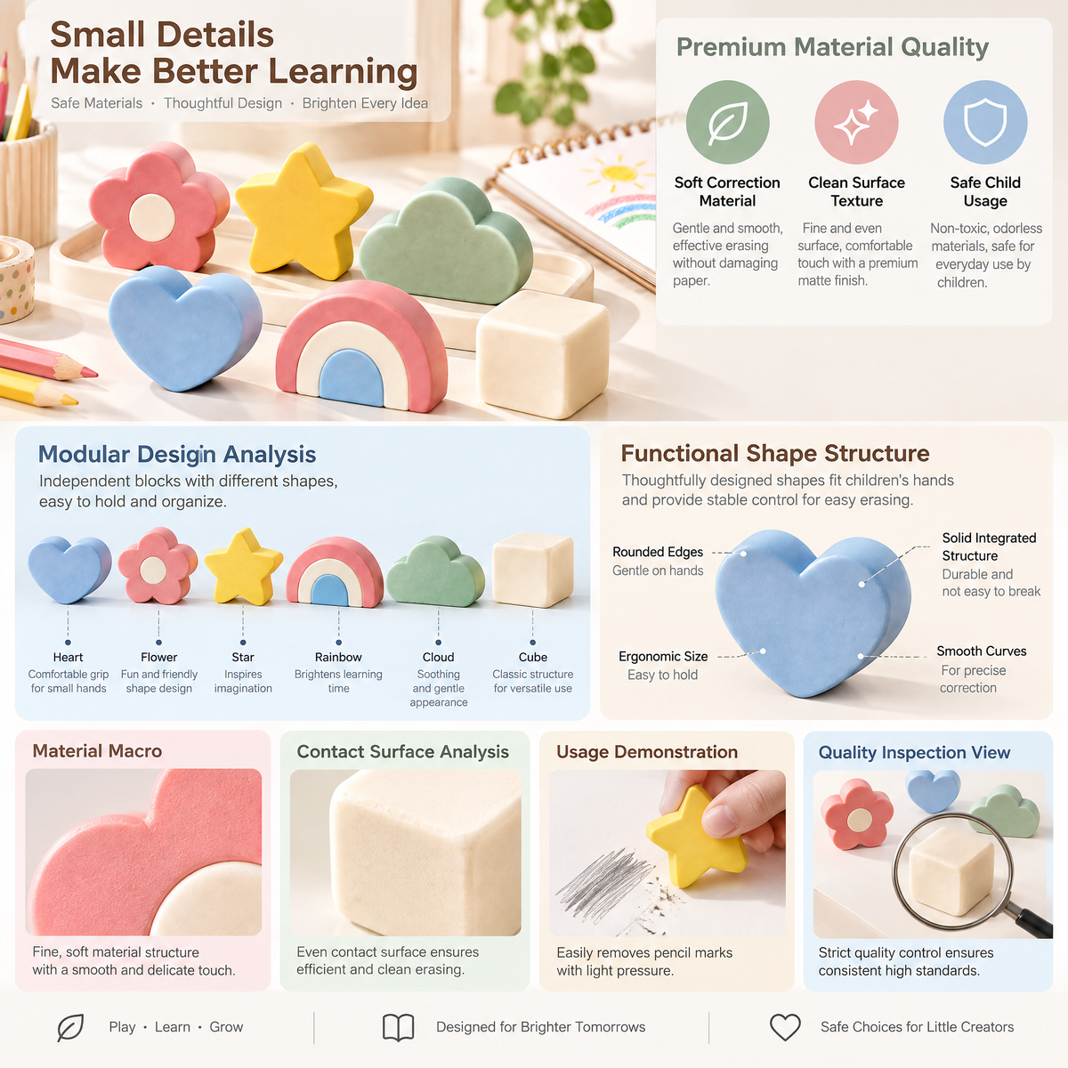 Lorqavien™ Pastel Shape Eraser Set
