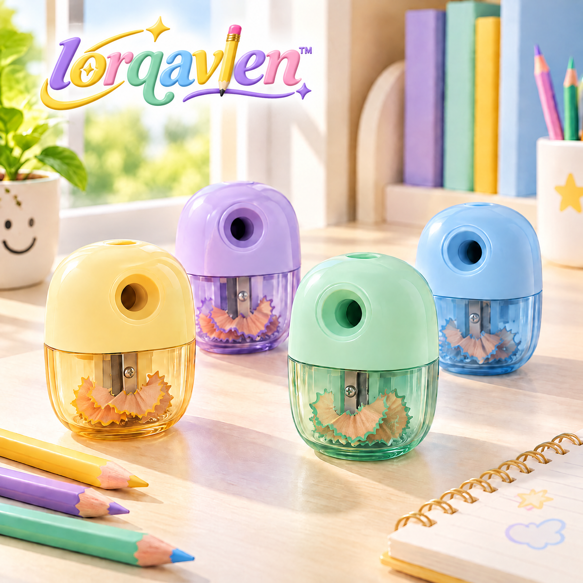 Lorqavien™ Pastel Pencil Sharpener with Shavings Container