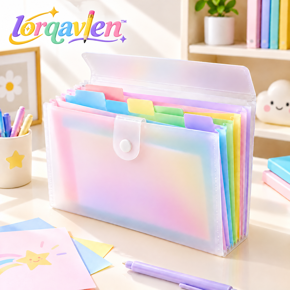 Lorqavien™ Pastel Accordion File Organizer