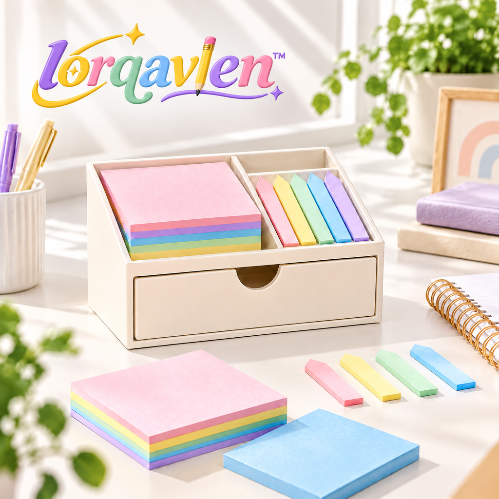 Lorqavien™ Pastel Sticky Notes & Page Flags Set