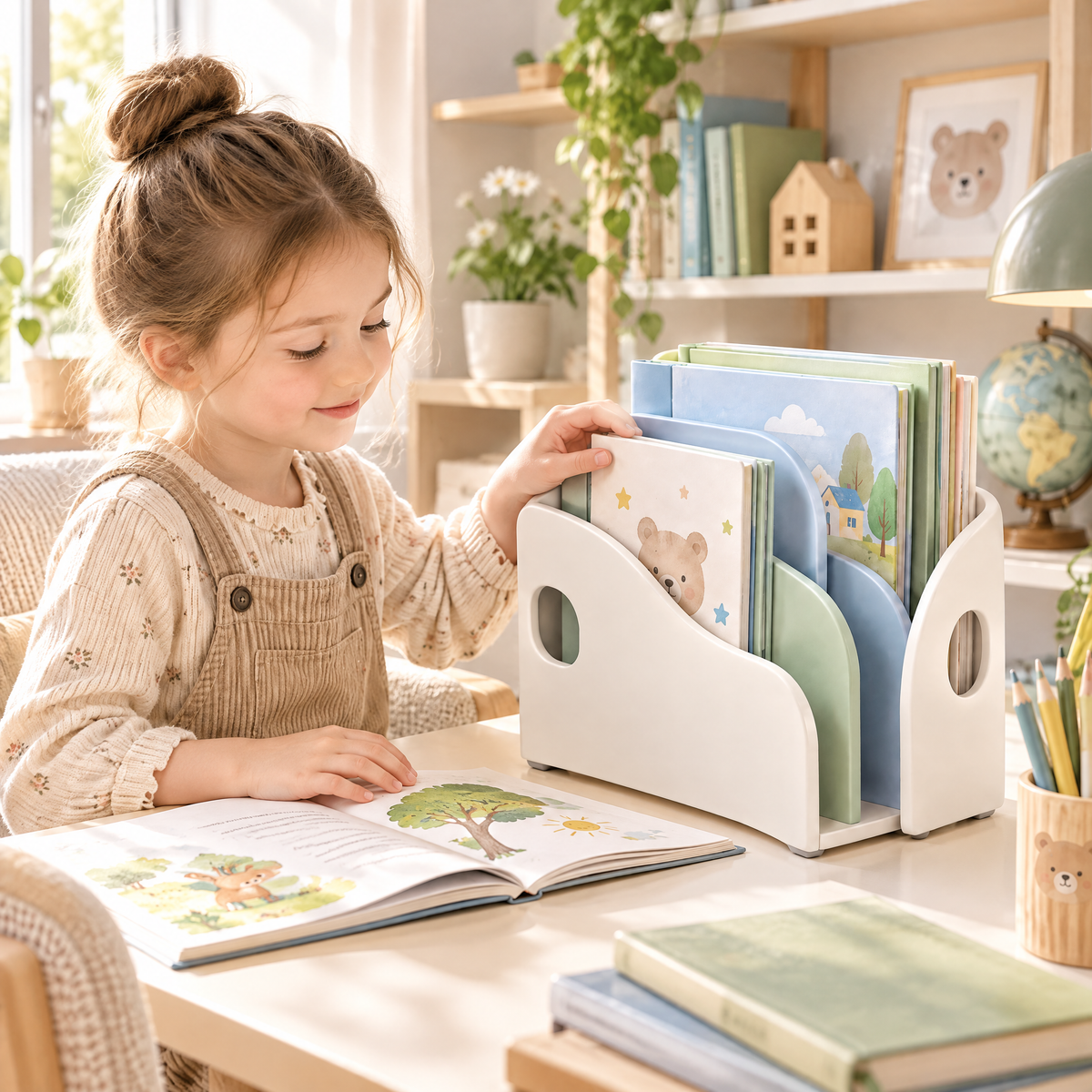 Lorqavien™ Multi-Slot Desktop Book Organizer