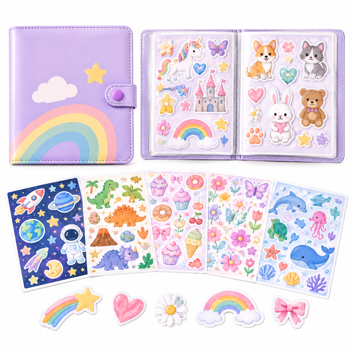 Lorqavien™ Rainbow Sticker Collection Book