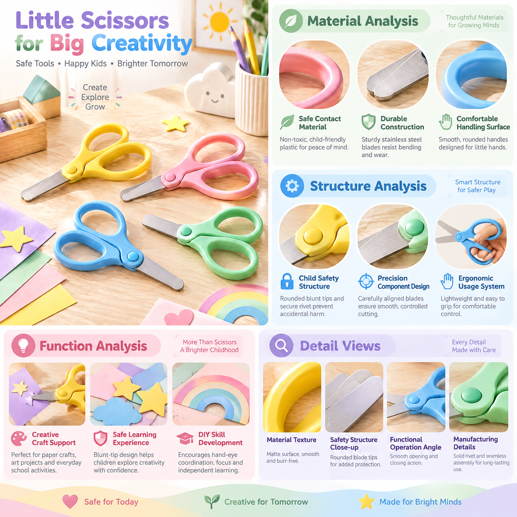 Lorqavien™ Kids Rounded Tip Safety Scissors Set