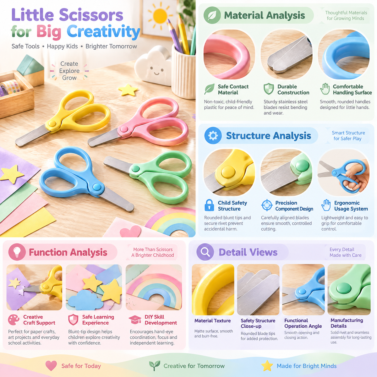 Lorqavien™ Kids Rounded Tip Safety Scissors Set