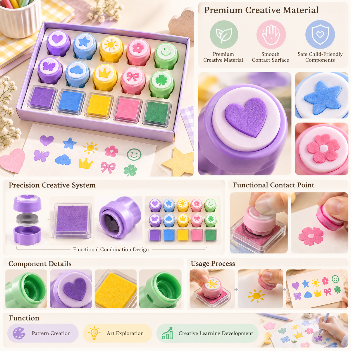 Lorqavien™ Mini Stamp & Ink Pad Craft Set