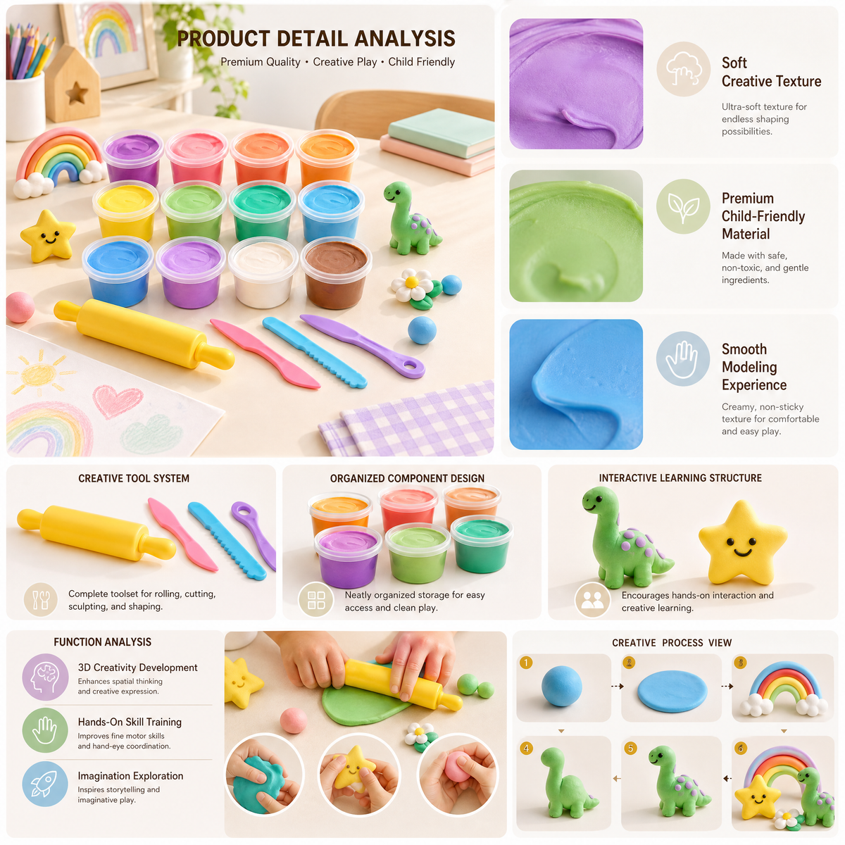 Lorqavien™ Colorful Modeling Dough Play Set